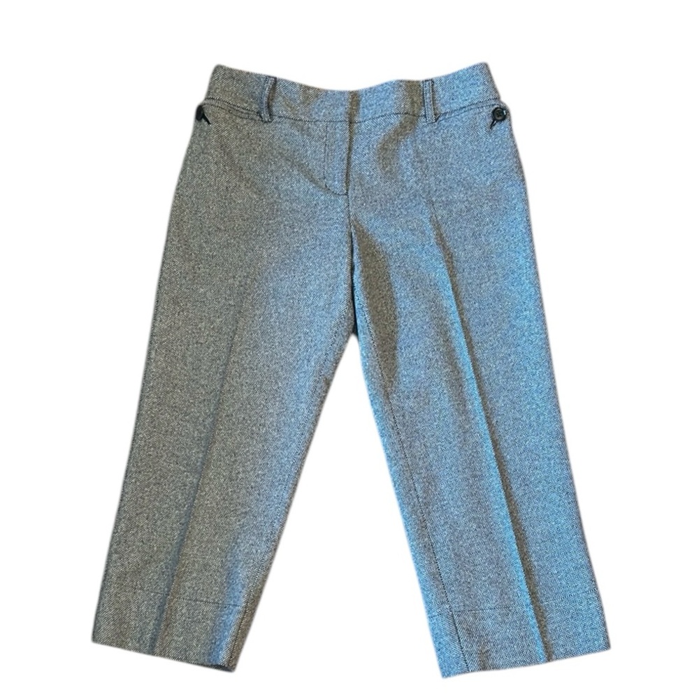 Ann Taylor LOFT Wool Silk Polyester Blend Gray White Pants Women’s Size 8